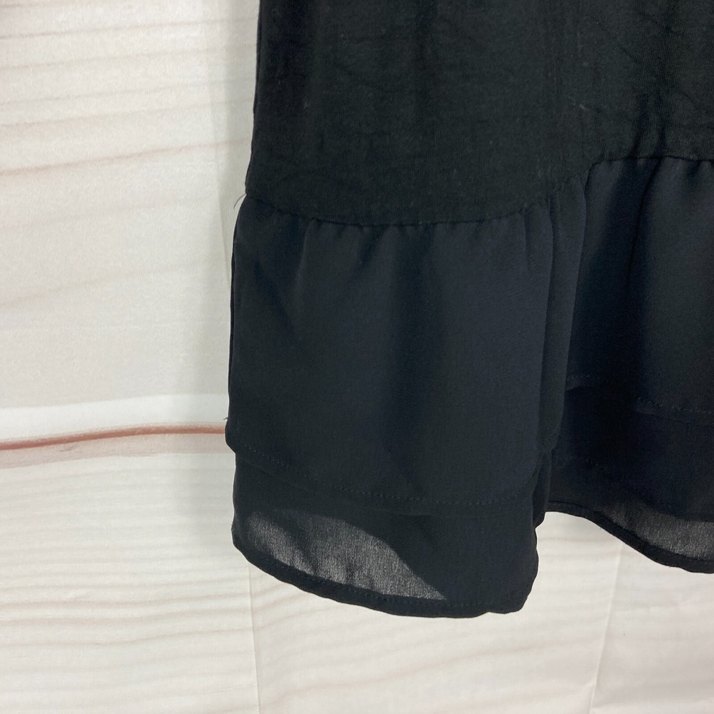 J. Jill Top Womens‎ XS Black Wearever Woven Peplum Hem 3/4 Sleeve Long Sleeve - Picture 4 of 7